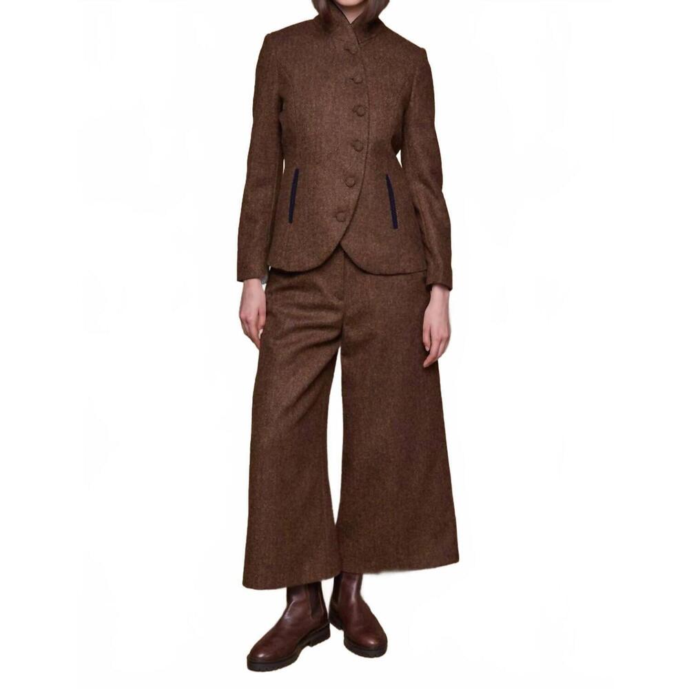 NEW JACK MURPHY nicole tweed jacket in chestnut herringbone